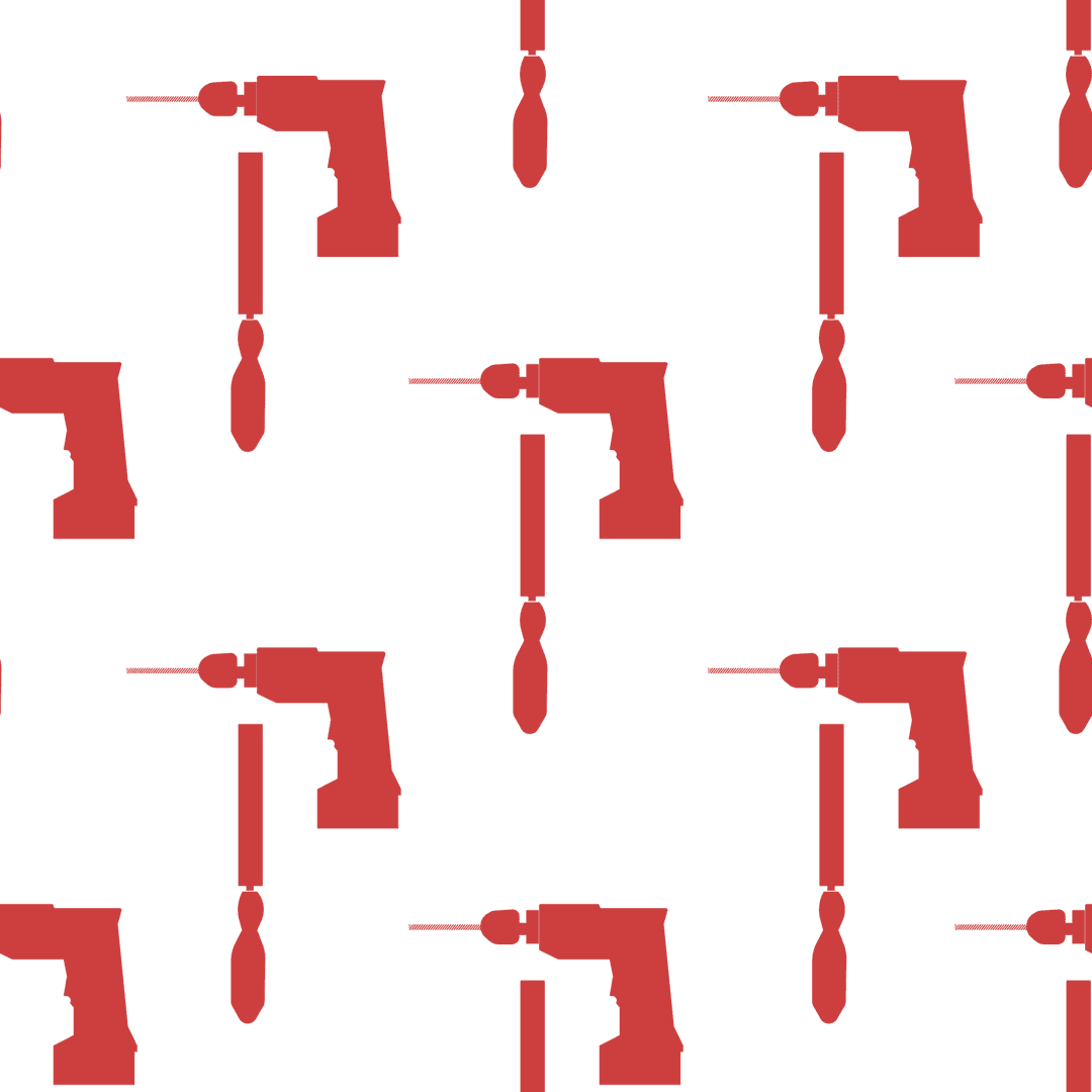 Repeating Drill and File Pattern on Transparent Background