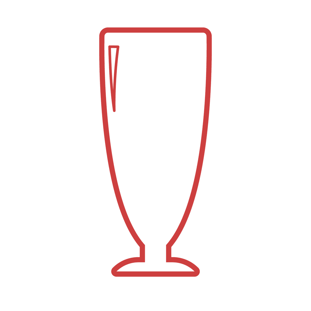 Transparent Red Glass Outline Icon on Clear Background