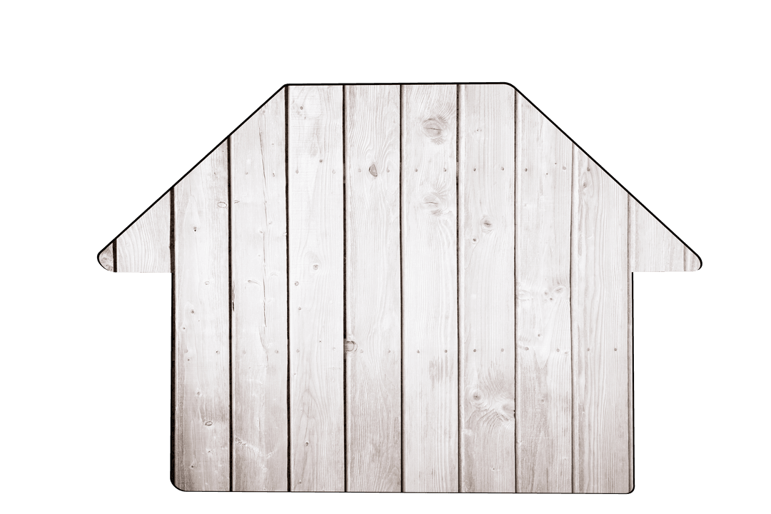 Wooden House Outline on Transparent Background for Design Projects
