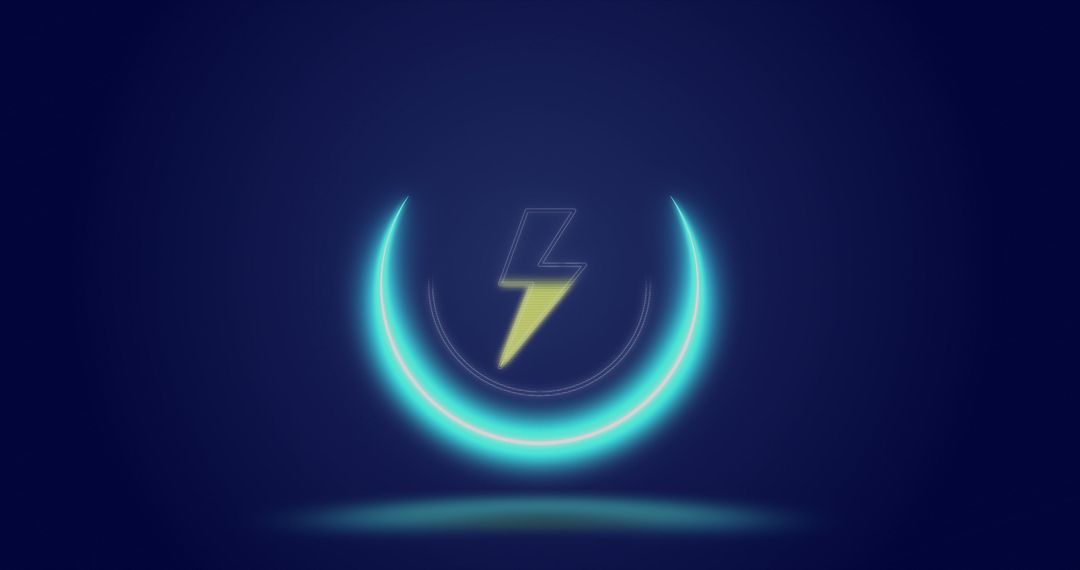 Digital Tech Energy Concept with Lightning Symbol on Navy Blue