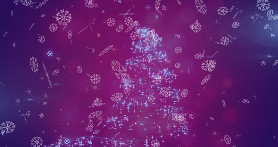Festive Snowflake and Christmas Tree Patterned Background
