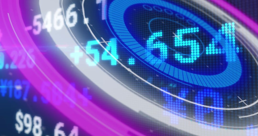 Futuristic Digital Display with Financial Data Projections