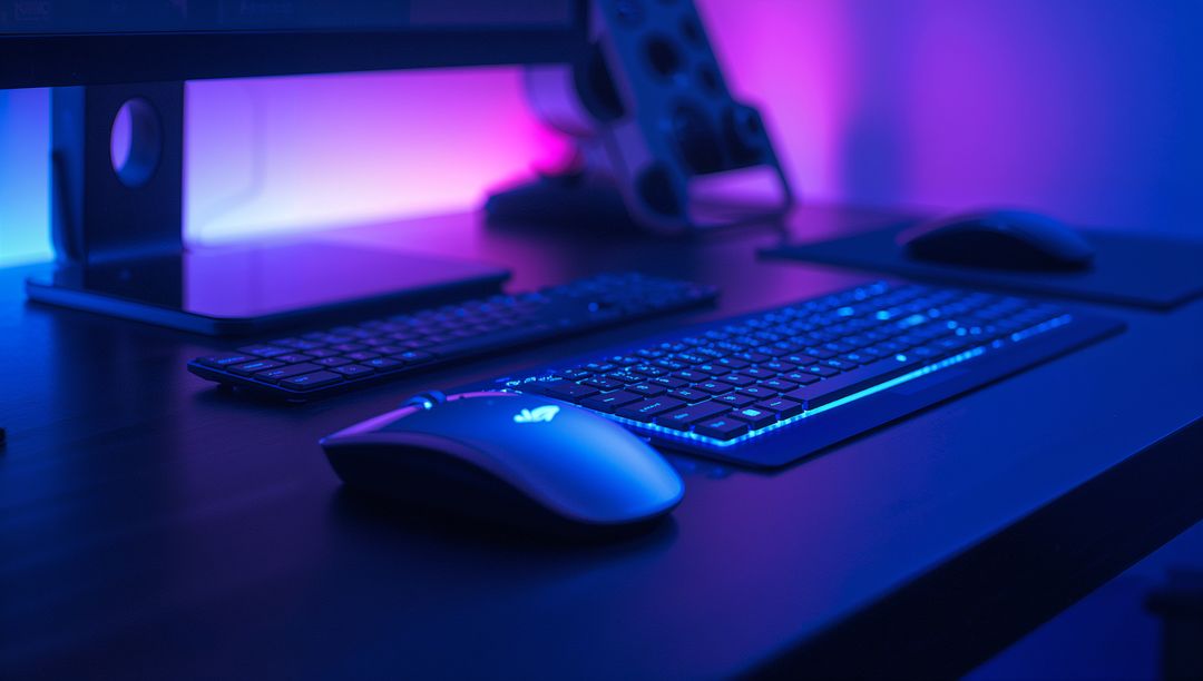 Futuristic Gaming Setup with RGB Lighting