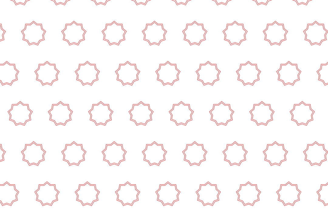 Red Geometric Stars on Transparent Background Digital Pattern
