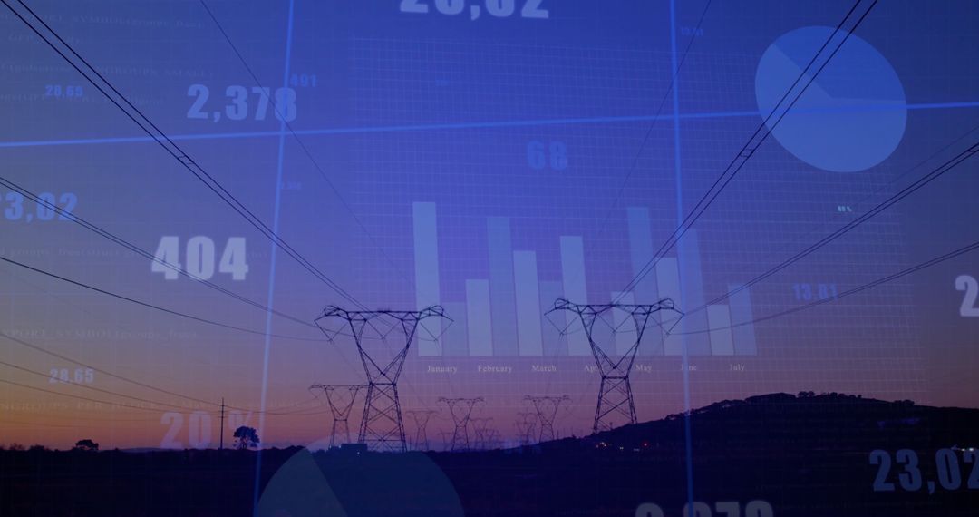 Energy Grids and Data Technology Overlap at Sunset