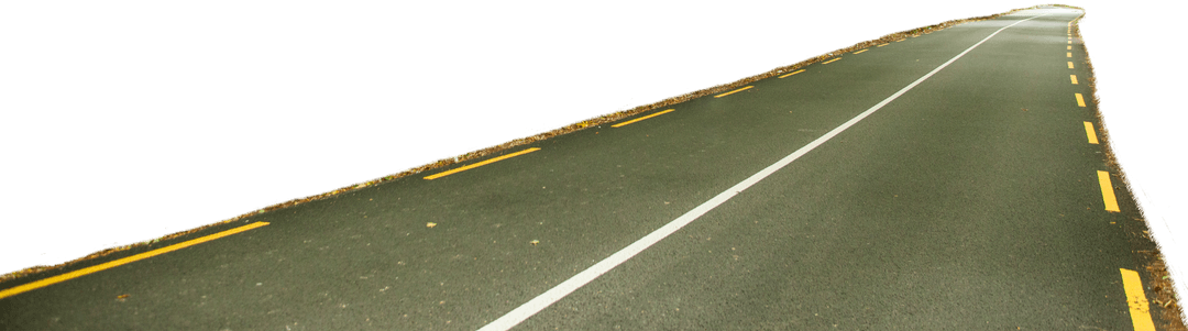 Isolated Straight Road with White Line on Transparent Background