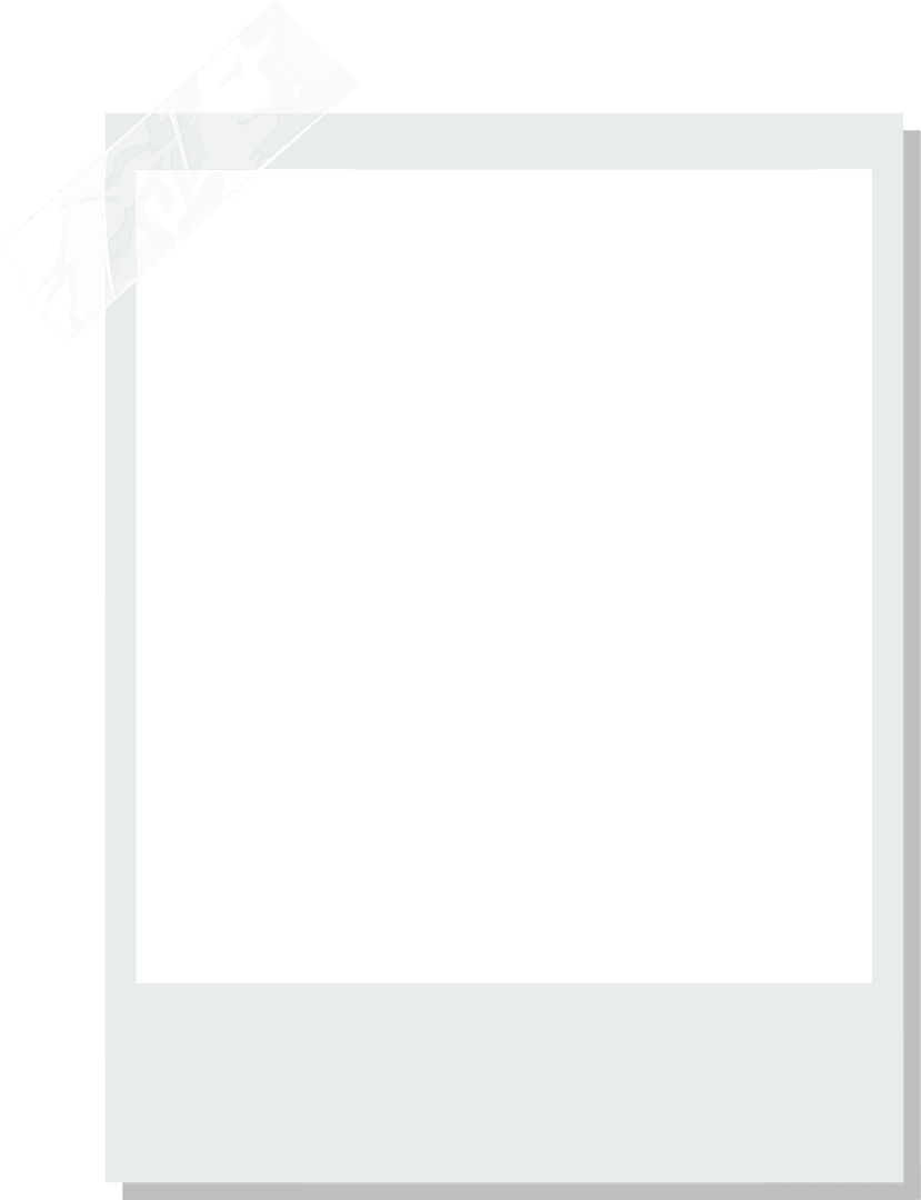 Polaroid Frame with Tape on Transparent Background