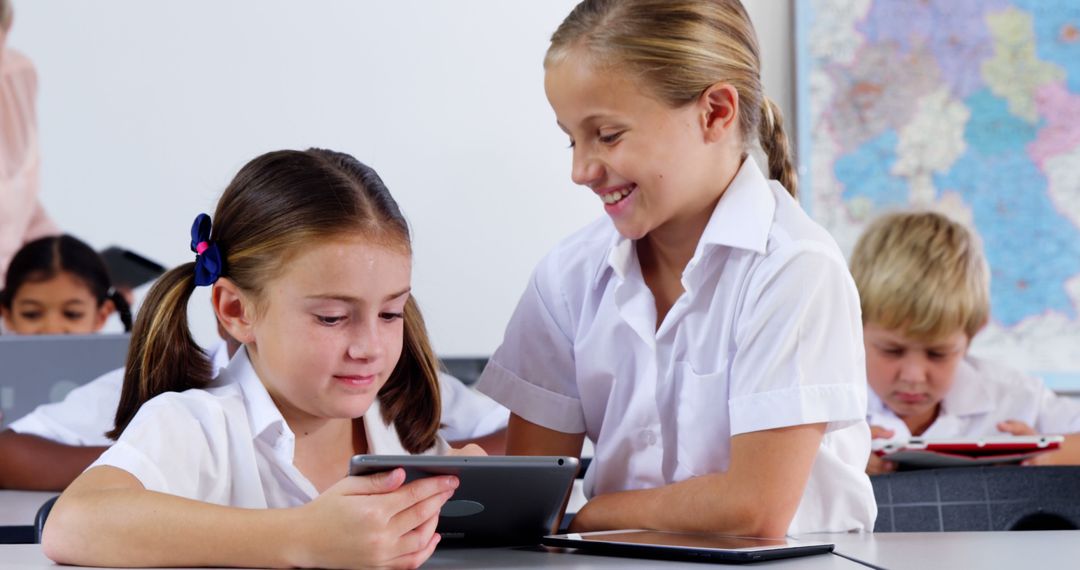 Students in Classroom Using Tablets With Instructor - Free Images, Stock Photos and Pictures on Pikwizard.com