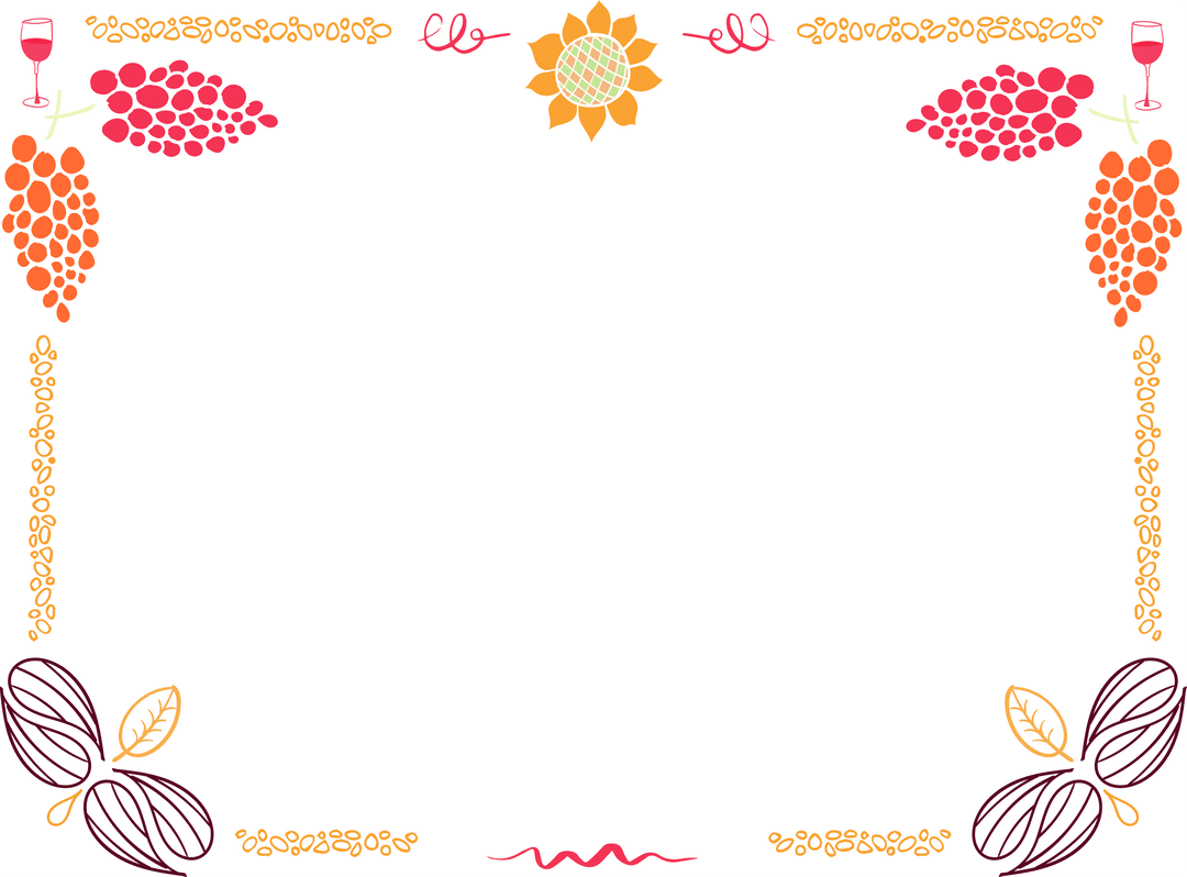 Transparent Frame with Grapes and Wine Accents