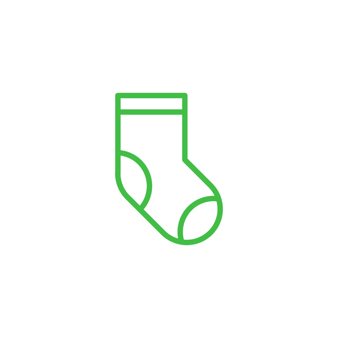 Green Sock Illustration on Transparent Background