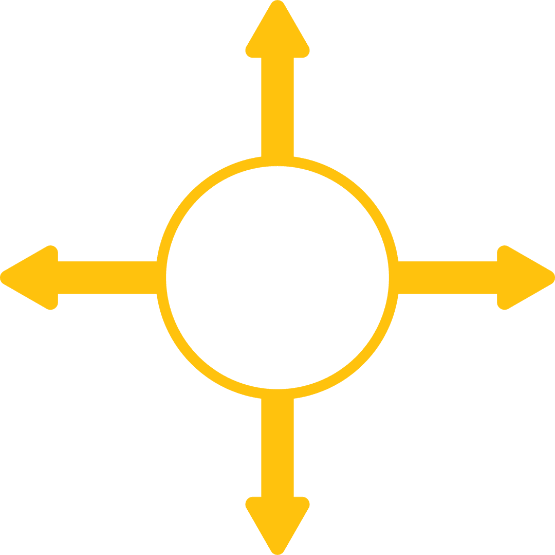 Yellow Directions with Transparent Circle and Vector Arrows