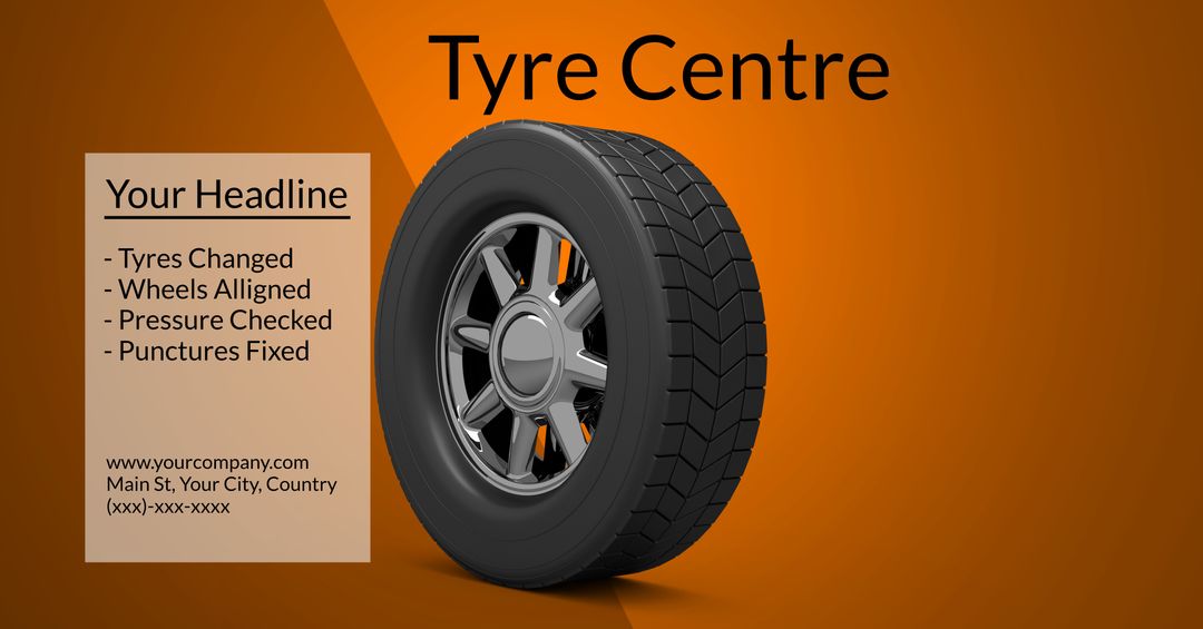 Automotive Services Advertisement with Detailed Tire Image - Download Free Stock Templates Pikwizard.com