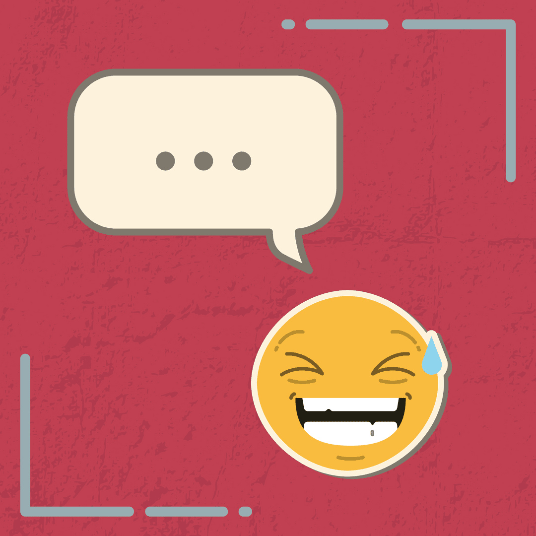 Transparent Laughing Emoji with Speech Bubble Illustration