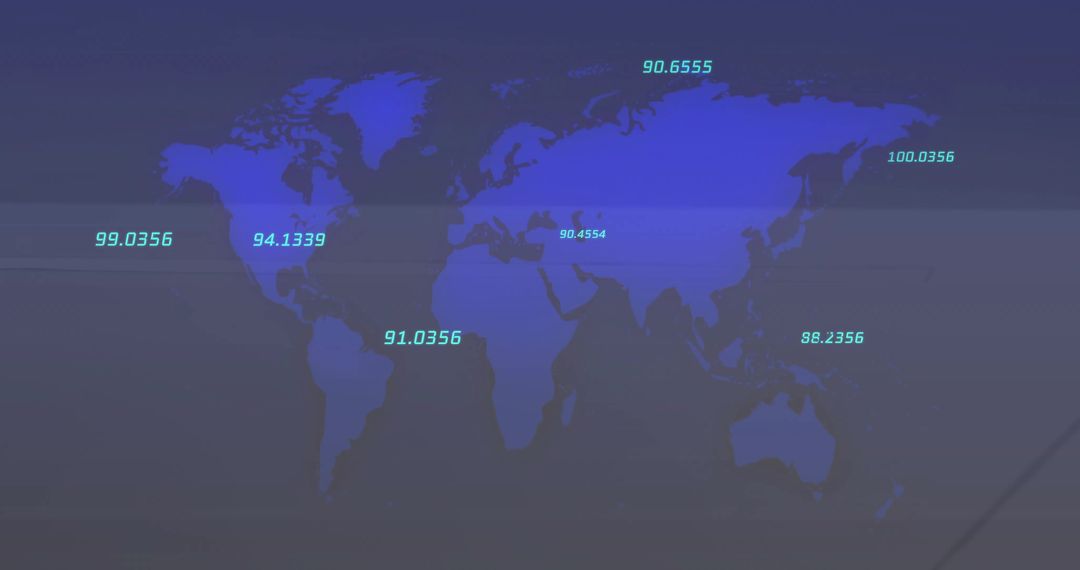 Global Digital Map with Data Visualization Overlay
