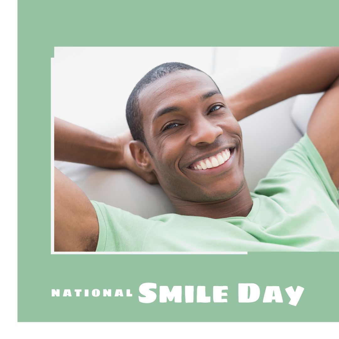 Happy National Smile Day with Smiling African American Man