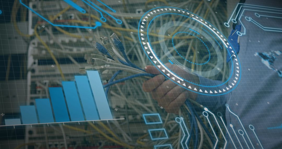 Connecting Ethernet Cables with Digital Technology Interface Overlay
