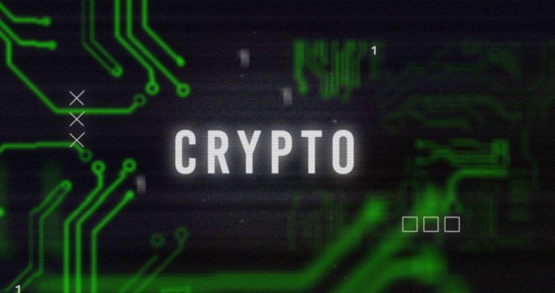 Glitchy Cryptocurrency Digital Circuitboard Visualization