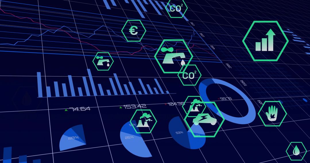 Sustainability and Economic Data on Digital Dashboard Interface