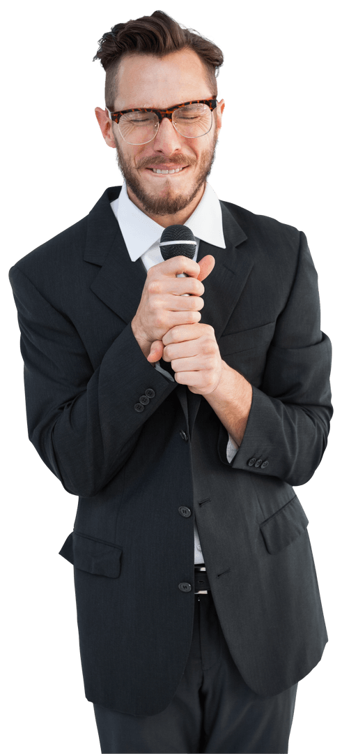 Transparent Image of Confident Businessman Giving Speech