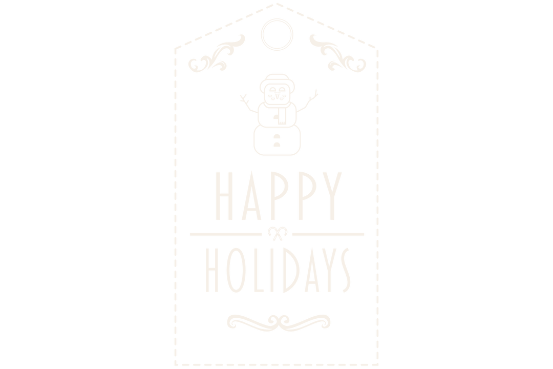 Transparent Holiday Tag Snowman Design for Christmas Greetings