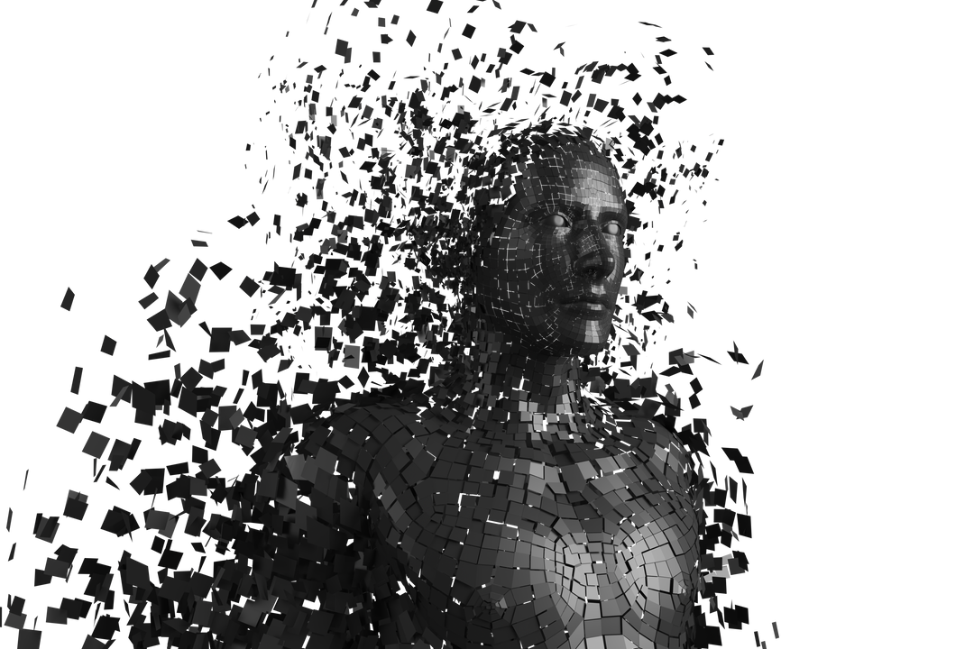 Futuristic Black Figure Disintegrating on Transparent Background - Download Free Stock Images Pikwizard.com