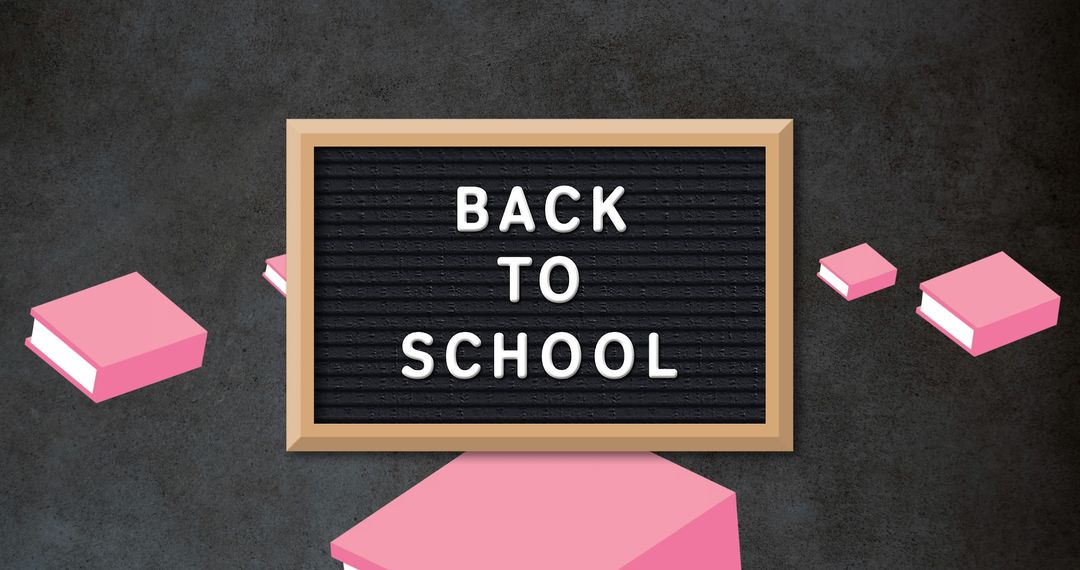 Back to School Concept with Text and Book Icons