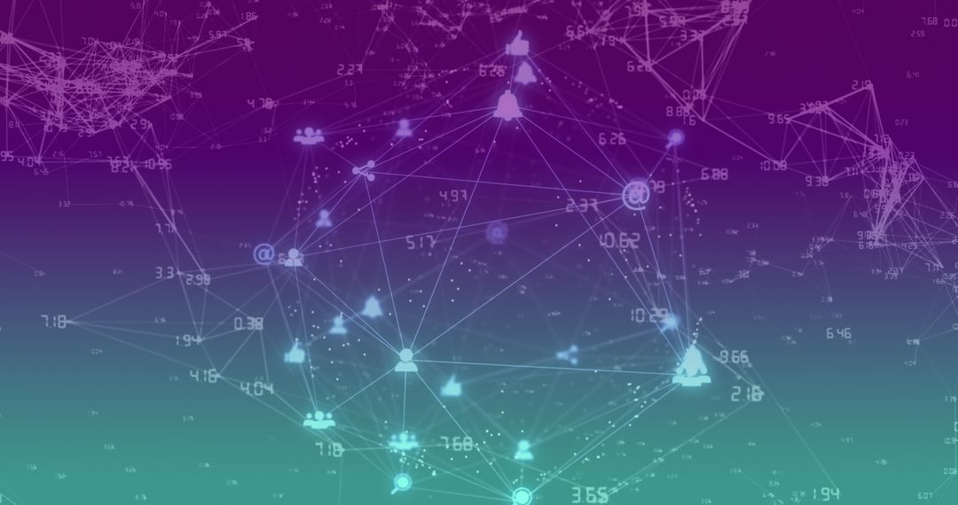 Digital Network Visualization with Connection Icons and Data Points - Free Images, Stock Photos and Pictures on Pikwizard.com