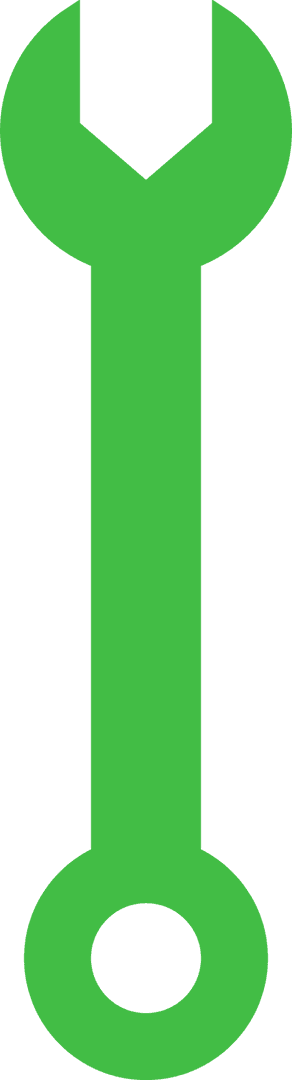 Green Spanner Tool Illustration on Transparent Background