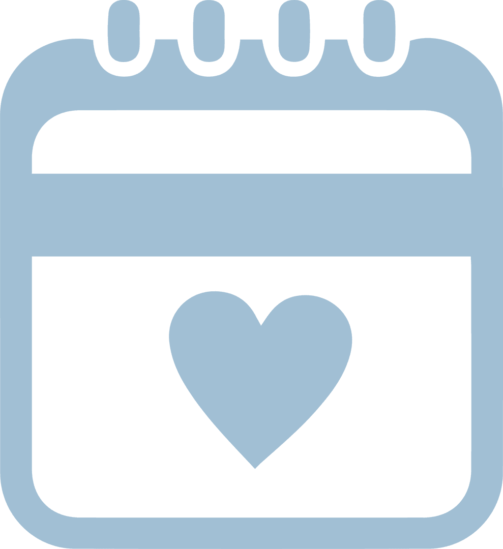 Transparent Minimalist Calendar Icon with Heart for Romantic Theme