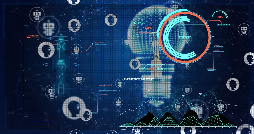 Futuristic AI Energy Interface with Data Visualization