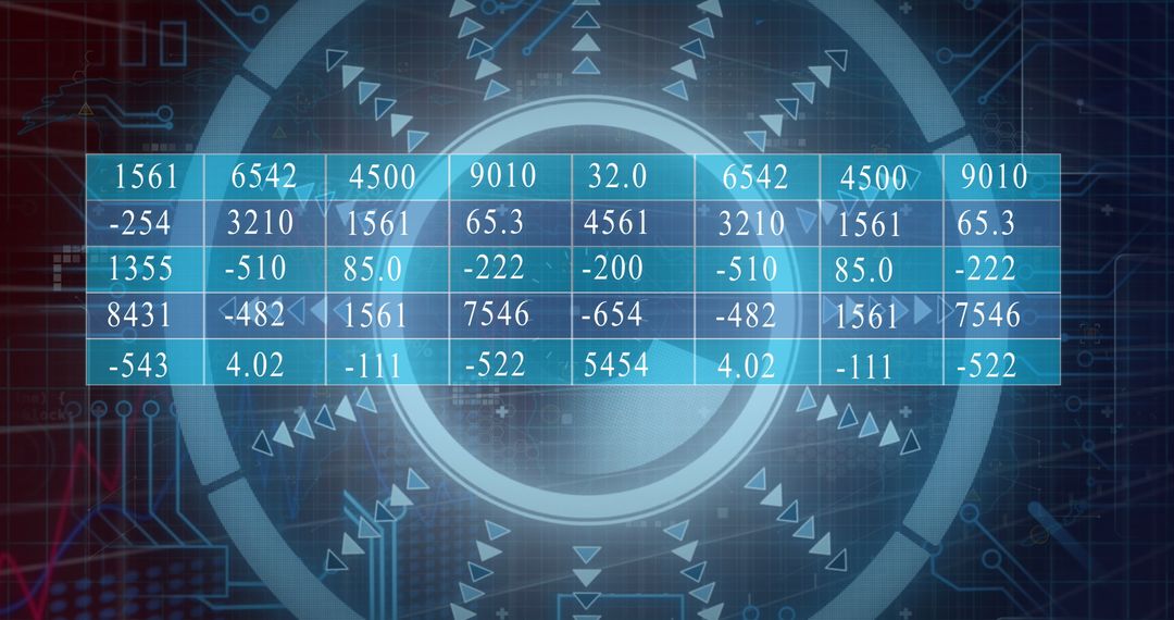 Futuristic Interface with Digital Data Grid and Neon Graphics
