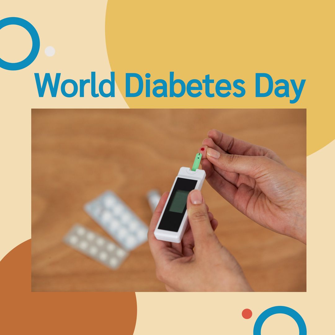 Close-Up of Person Testing Blood Sugar for World Diabetes Day