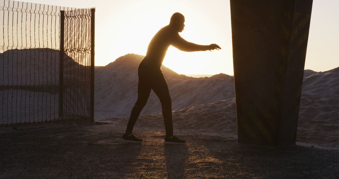 Human Silhouette in Desert Sunset Light - Free Images, Stock Photos and Pictures on Pikwizard.com