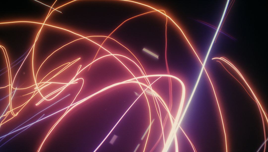 Energetic Neon Light Trails in Abstract Digital Space