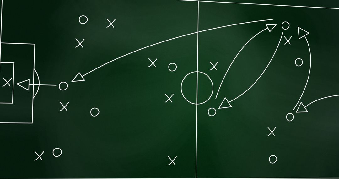 Strategic Soccer Game Plan on Chalkboard