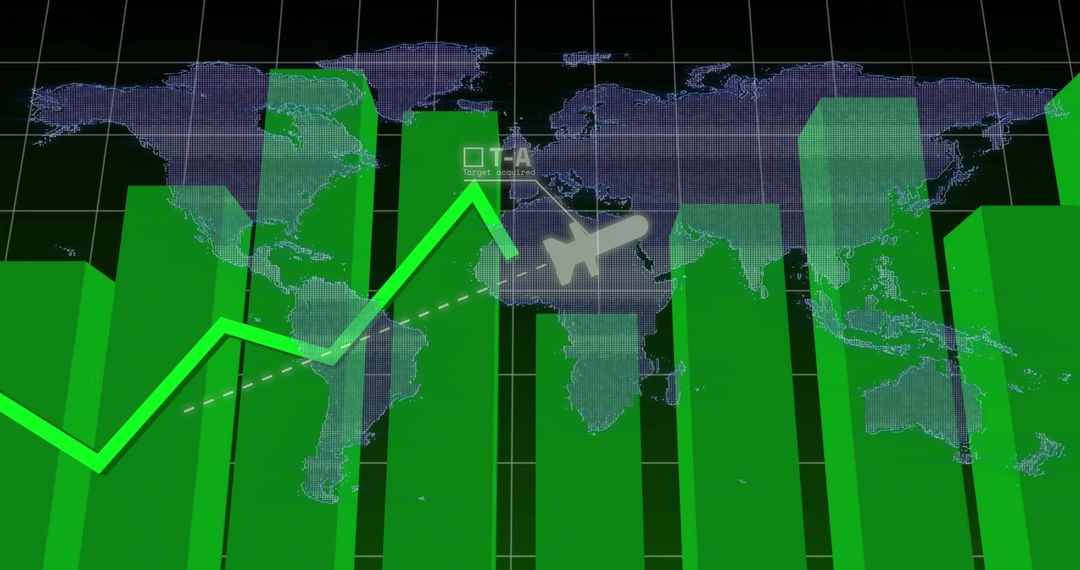 Global Financial Growth with Green Bar and Line Graph