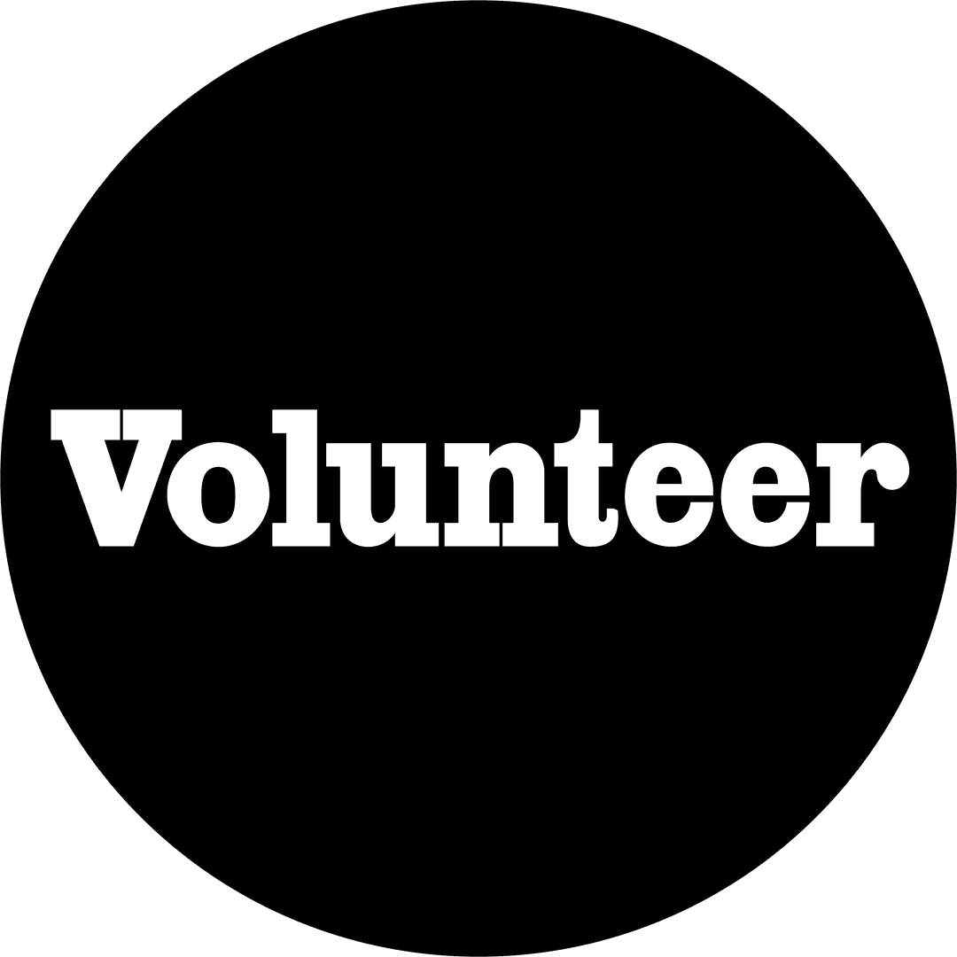 Volunteer Text Illustration on Transparent Background