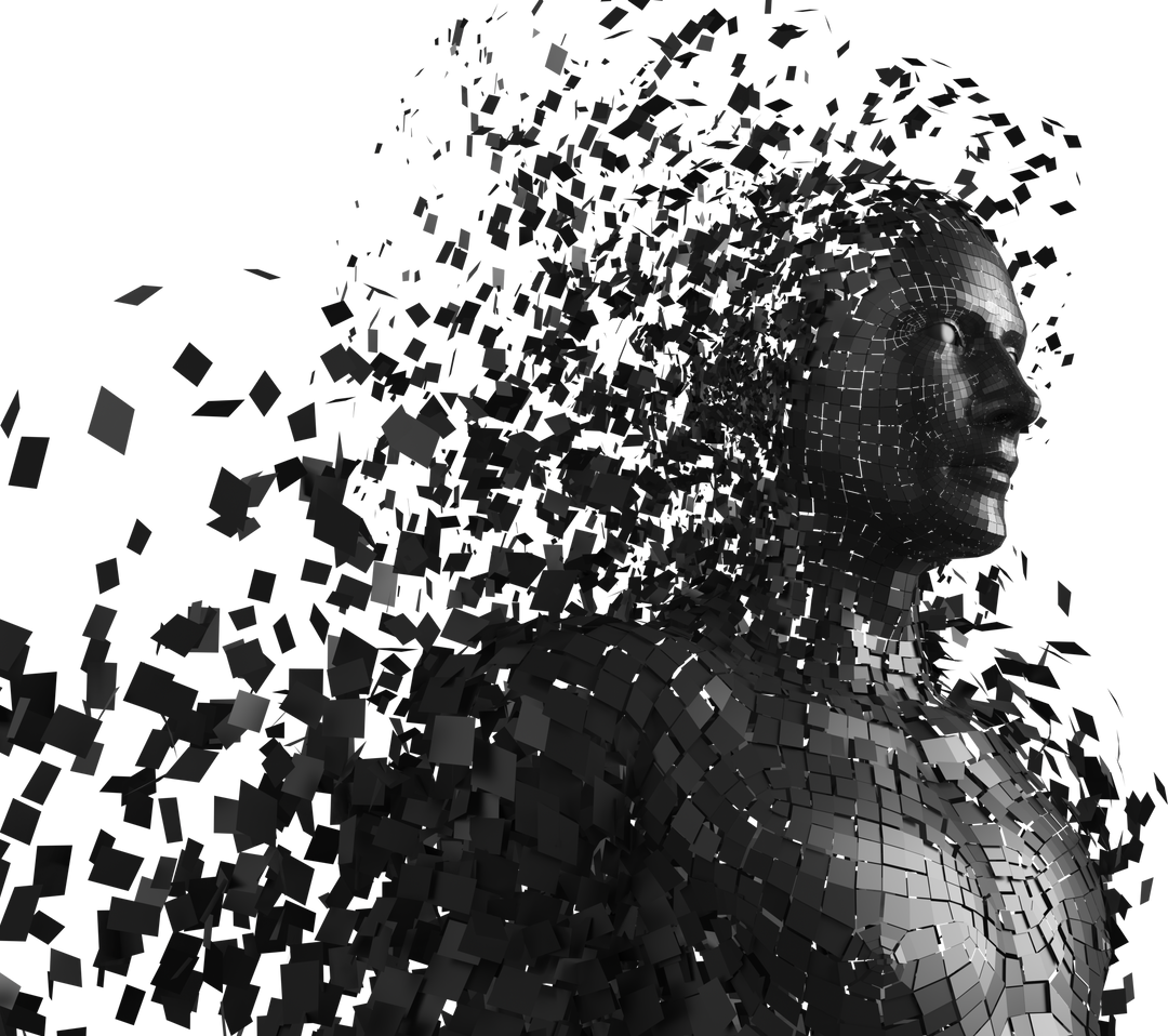 Black Pixel Fragmentation of 3D Male Avatar with Transparent Background - Download Free Stock Images Pikwizard.com