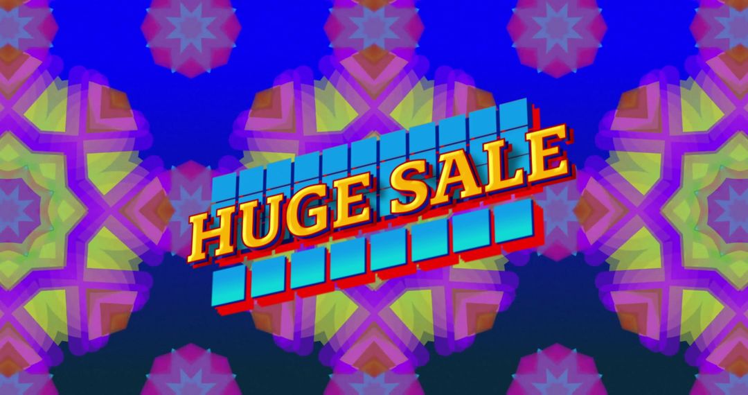 Retro-Inspired Huge Sale Banner with Vibrant Colors