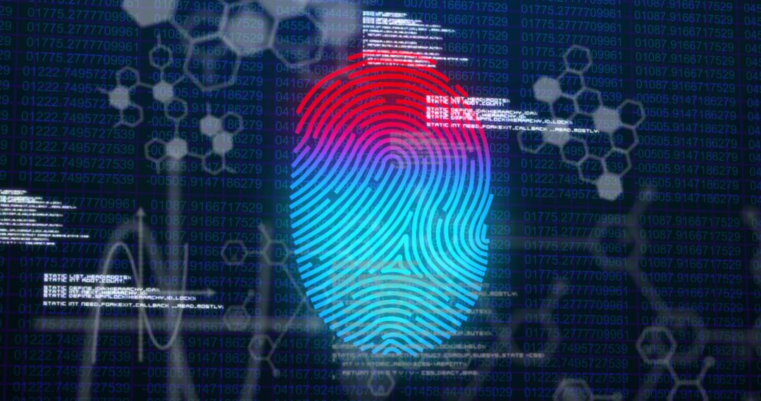 Futuristic Tech: Digital Fingerprint with Abstract Data Overlay