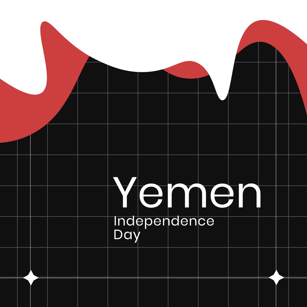 Yemen Independence Day Celebration Graphic with Abstract Shapes - Download Free Stock Templates Pikwizard.com