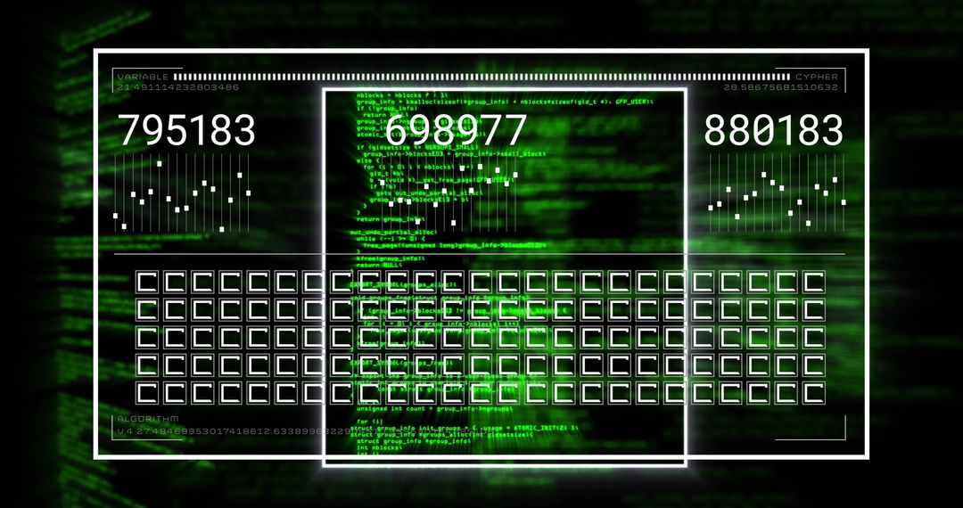 Digital Data Processing with High-Tech Cypher Background
