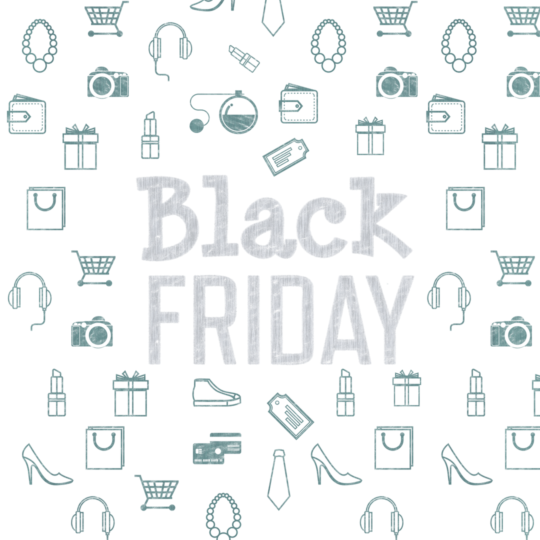 Transparent Black Friday Shopping Icons Background Design