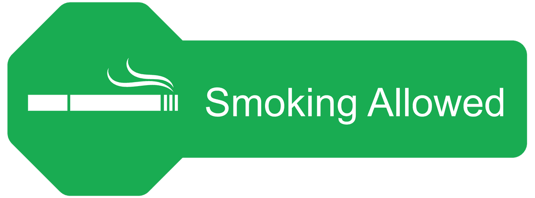 Smoking Area Sign on Transparent Background
