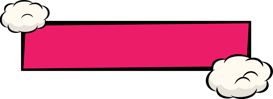 Comic Style Pink Banner on Transparent Background for Diverse Usage