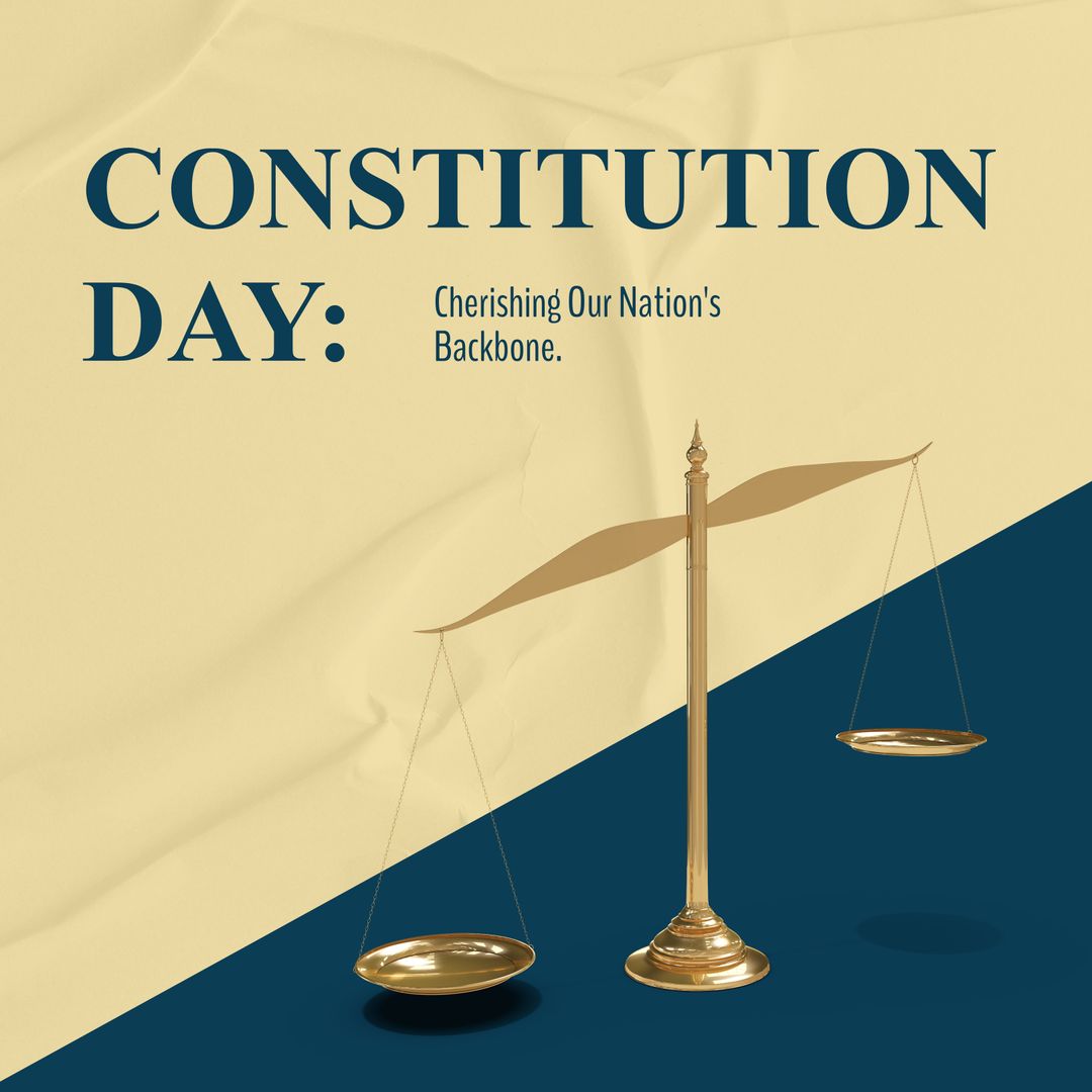 Constitution Day Celebration with Scales of Justice Graphic