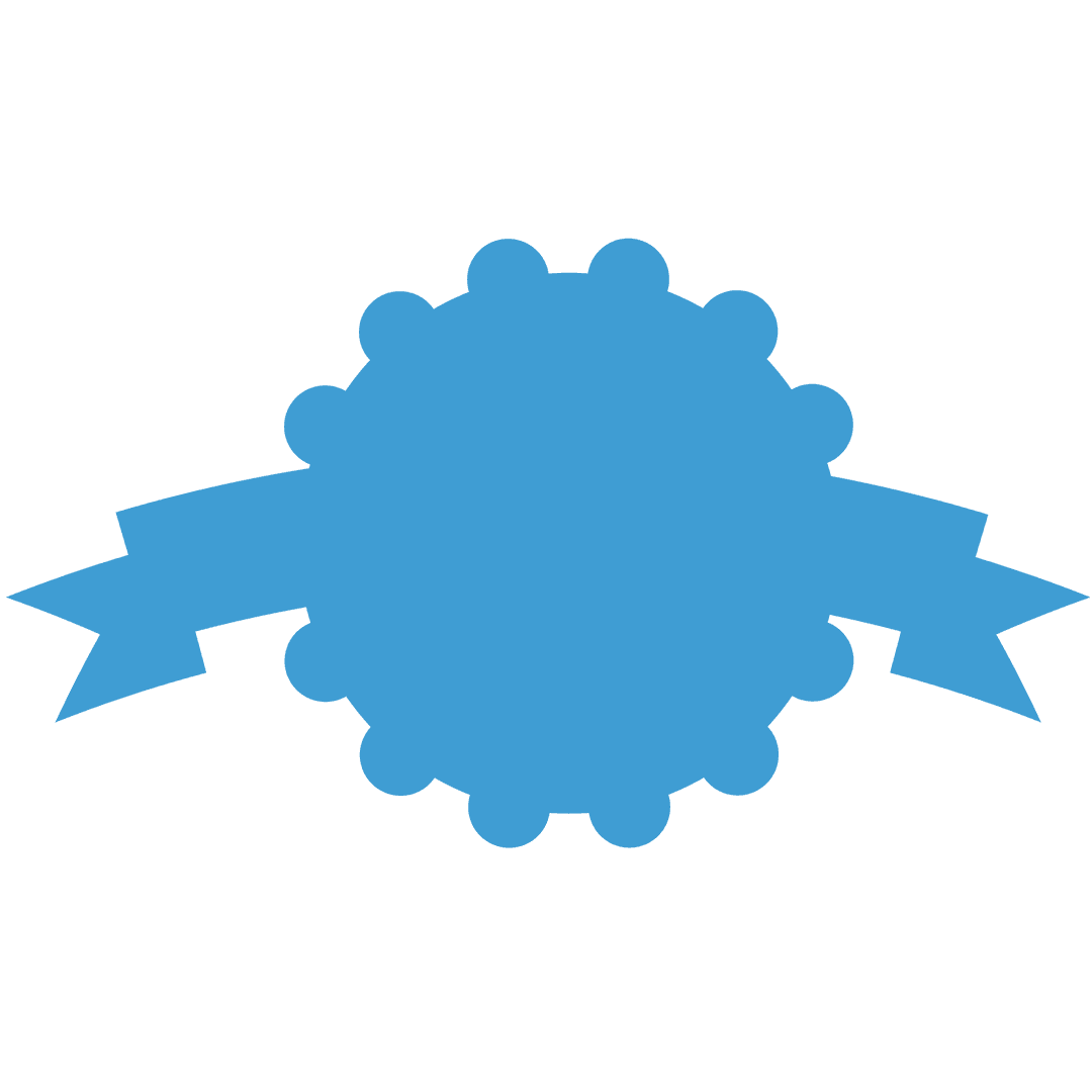 Blank Blue Award Ribbon Label with Transparent Background