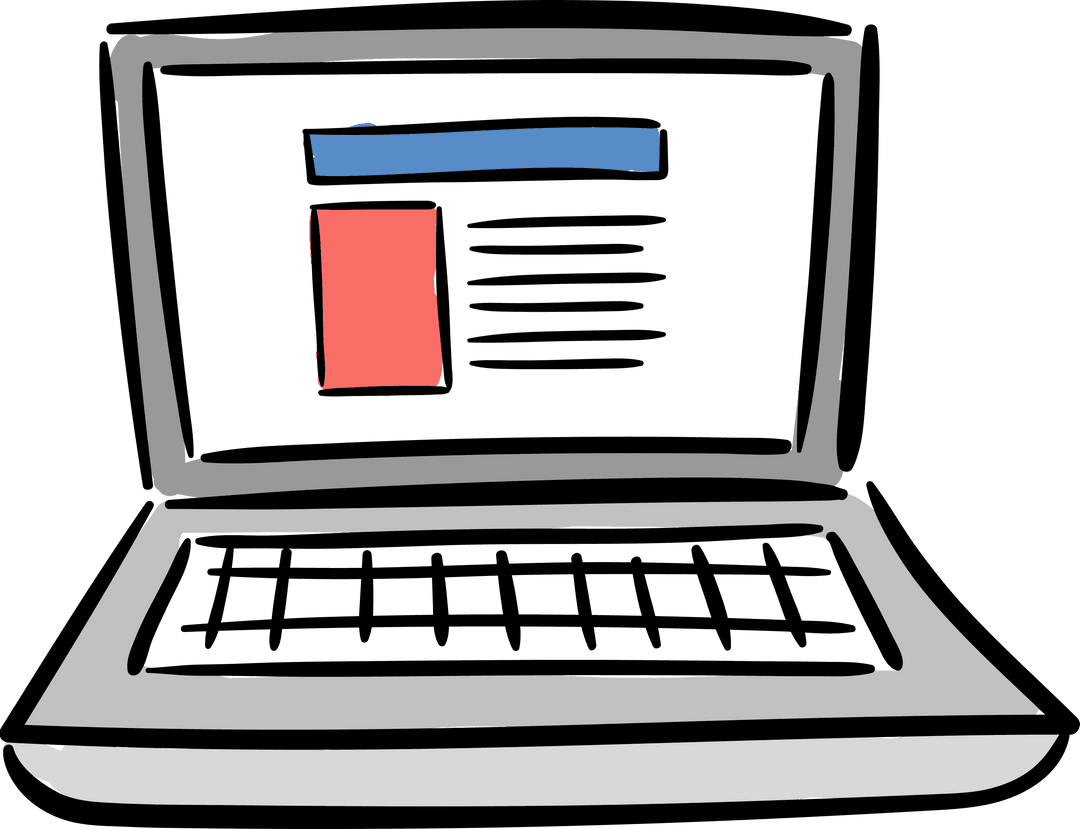 Digital Illustration Transparent Background Open Laptop