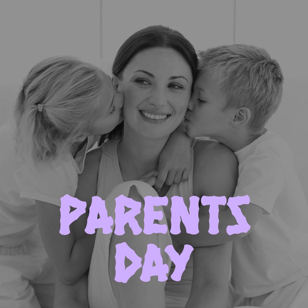 Happy Parents Day with Loving Children Embracing Mother