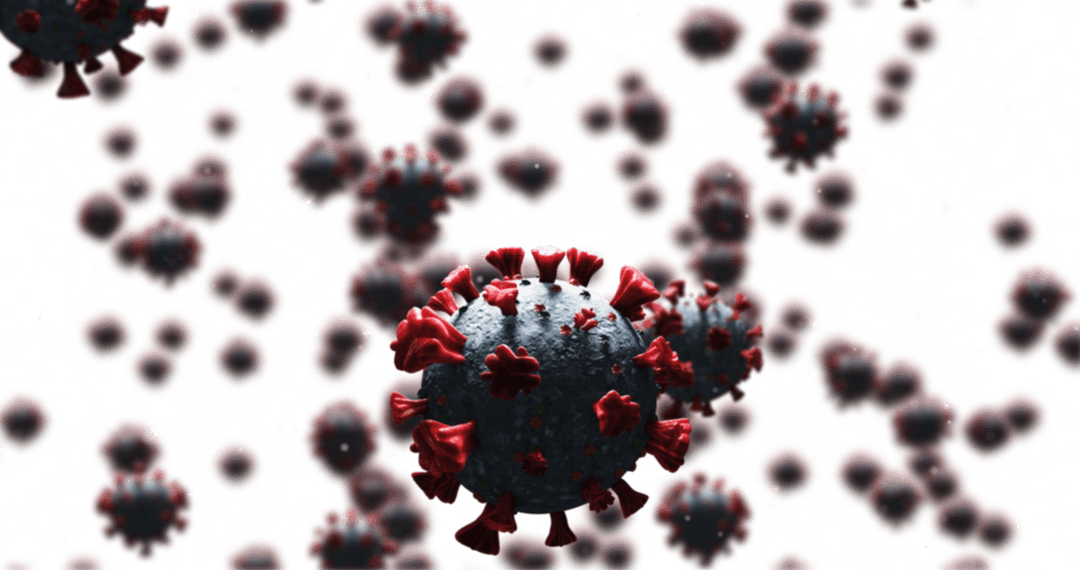 Transparent COVID-19 Virus Cells with Red Spikes